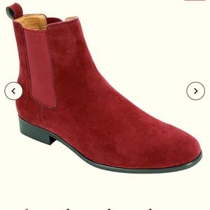 Antonio Cerrelli Burgundy Suede Chelsea Boots
